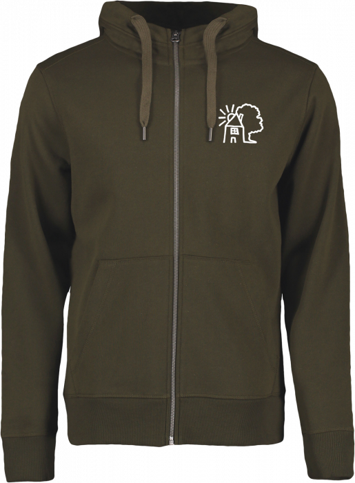 ID - Sdr Jernløse Lilleskole Zip Hoodie Herre M Rygtryk - Oliven